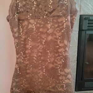 Taupe embellished top